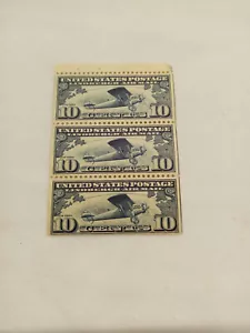 SELLOS USPS - Bloque de 3 montados sin montar o nunca montados - CORREO AÉREO - C10A (PBC10A-1) - Imagen 1 de 1