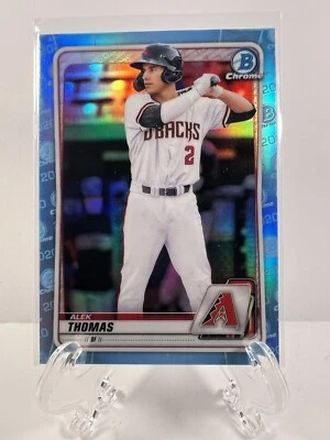 2020 Bowman Draft Chrome Alek Thomas Diamondbacks Sky Blue Refractor #BD-195  - Image 1 of 2