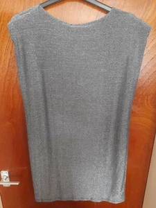 QED London Silver Stretchy T- Shirt Dress - Size Small - Picture 1 of 5