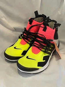 Nike Air Presto Mid x Acronym Mens Large White Hot Lava Volt 844672 100 - Picture 1 of 7