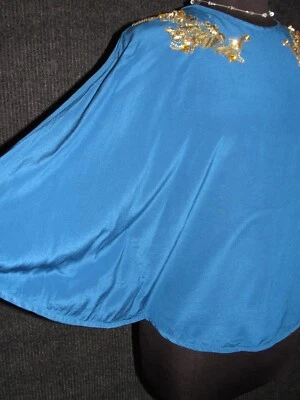 TED BAKER LONDON Blue Silk Dolman Sleeves Tunic Blouse SZ 3 NEW - Image 1 of 4