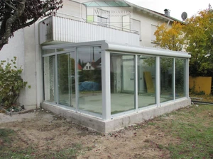 WINTERGARTEN 5 x 4 m 20m2 GANZ AUS ALUMINIUM - DOPPEL SCHIEBETÜREN - KOMPLETT ! - Bild 1 von 9