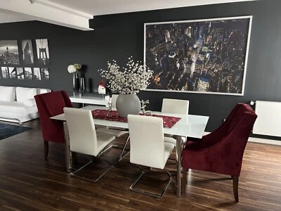 Glass Dining Table And Four Chairs - Image 1 of 4
