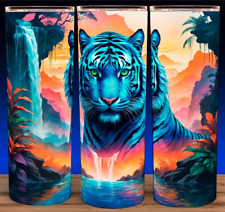 Tiger in a Rainbow Waterfall Cup Mug Tumbler 20oz