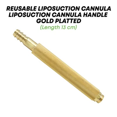 Liposuction Cannulas Handle 13cm Length Gold Platted Fat Transfer Surgery Tool - Image 1 of 4