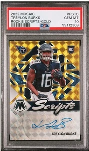 Treylon Burks 2022 Mosaic Rookie Scripts Autograph Gold RC Auto #/10 PSA 10 - Bild 1 von 2