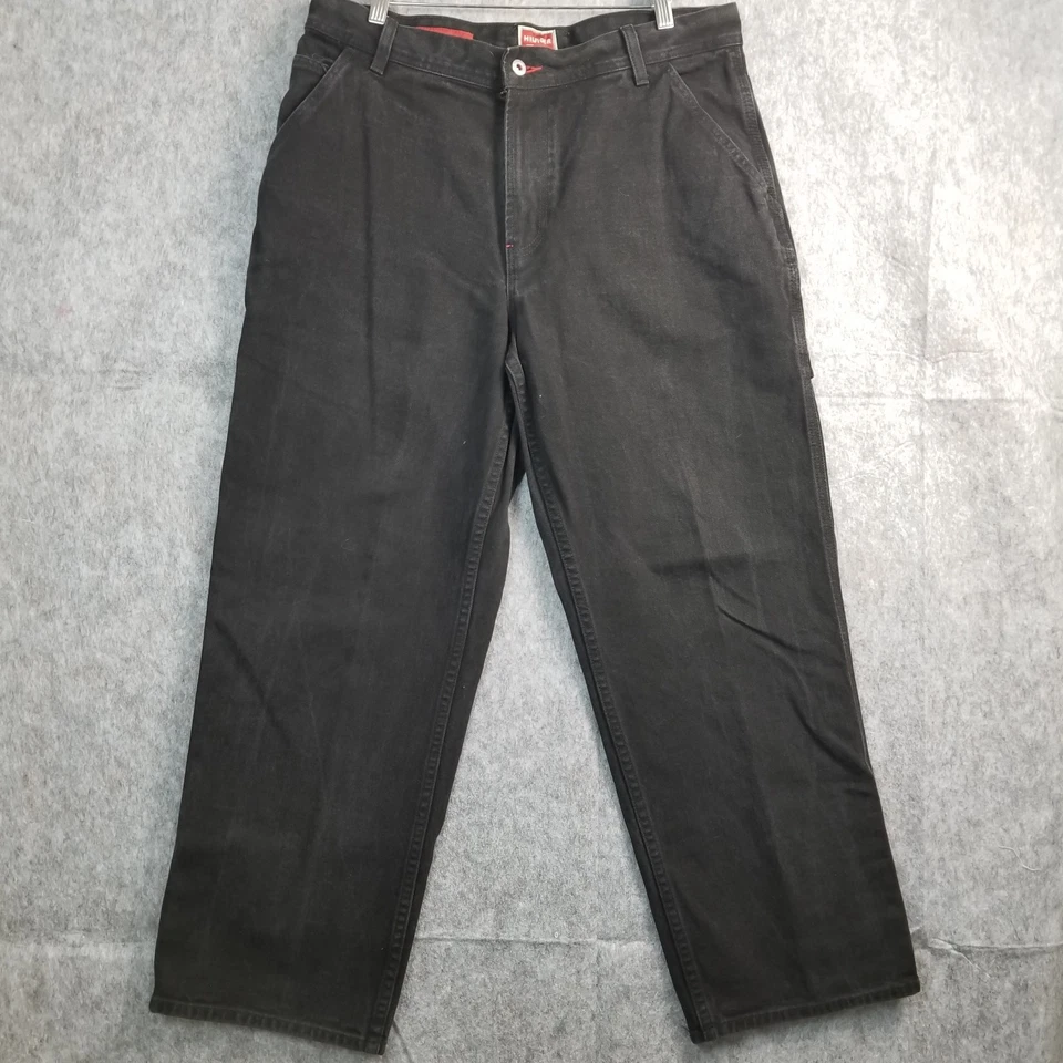 Jeans Tommy Hilfiger Vintage Carpintero Negro 34 x 30 Calce Suelto Denim Suelto Patín Foto 1 de 4