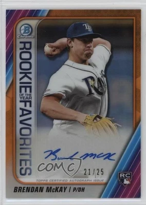 2020 Bowman Orange Refractor /25 Brendan McKay #ROYFA-BM Auto RC - Image 1 of 2