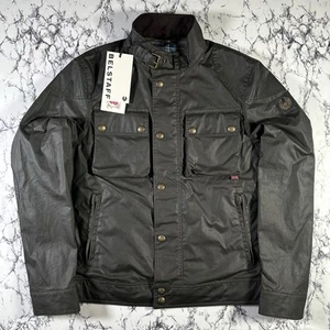 BELSTAFF Mens Faded Olive Waxed Racemaster Jacket SIZE UK42 XL BNWT Authentic - Picture 1 of 23