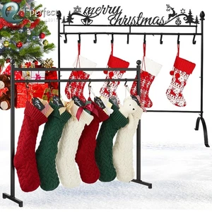 Christmas Stocking Holder Stand Rack for Floor Fireplace Home RoomHoliday Decor - Picture 1 of 15