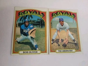 1972 Topps Kansas City Royals #49 Bob Oliver and #519 Ted Abernathy - Picture 1 of 4