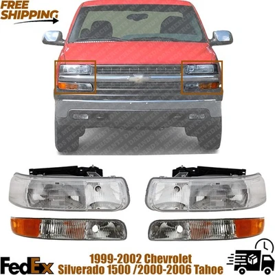 Kit de montaje de faros de 4 piezas para Chevy Silverado 99-02 y Tahoe 00-06 Foto 1 de 4