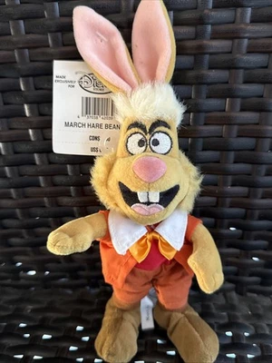Disney Store Alice in Wonderland March Hare Beanie Beanbag Plush Toy & Tag - Image 1 of 4