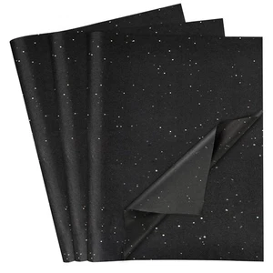 Koogel 120 Sheets Glitter Tissue Paper, 20"x14" Black Tissue Paper Bulk with ... - Picture 1 of 6