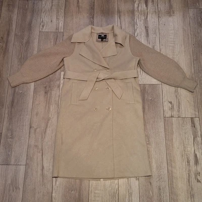 Ellen Tracy Women Medium Collective Mixed Media Double Face Coat knit sleeves - Image 1 of 4