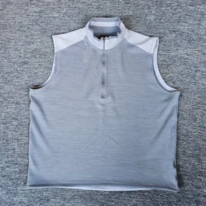 Nike Golf Mens Quarter Zip Vest Size XXL Gray White Tour Performance Dri Fit - Picture 1 of 7
