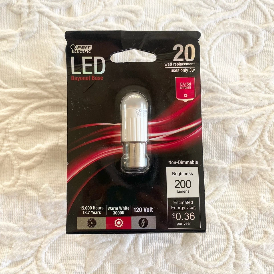 Feit DC/LED 20W Replacement Mini Candelabra 3000K Non-Dimmable LED Light - Image 1 of 4