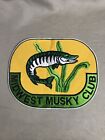 Vintage Muskie Musky Midwest Club Patch 10”x8” Sewn On Sew On (o1)