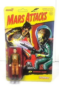 2021 Mars Attacks Burning Flesh 3.75" Figure Super7 ReAction NIP Unpunched Card - Picture 1 of 4