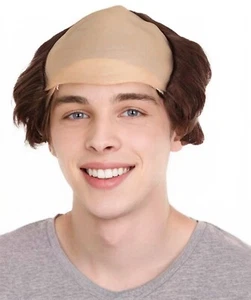 Men's Bald Head Costume Wig Brown, HM-461 - Picture 1 of 8