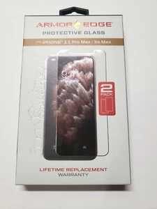 iPhone XS Max/11 Pro Max Glass Screen Protector DUAL PACK Armor Edge - Picture 1 of 2