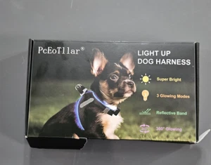 PcEoTllar Light up Hundegeschirr Gr. Small rosa 3 Modi wiederaufladbar Nacht draußen - Bild 1 von 18