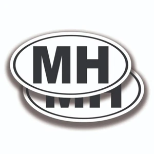 MH INITIALS STICKERS 2 Decals Bogo Car Truck Bumper Window - Picture 1 of 1