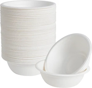 150 Pack 12 Oz Paper Bowls, Disposable Compostable Bowls Heavy-Duty, Biodegradab - Picture 1 of 12