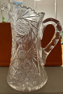 Vintage American Brilliant Period Cut Glass Pitcher - 1960s - Picture 1 of 7