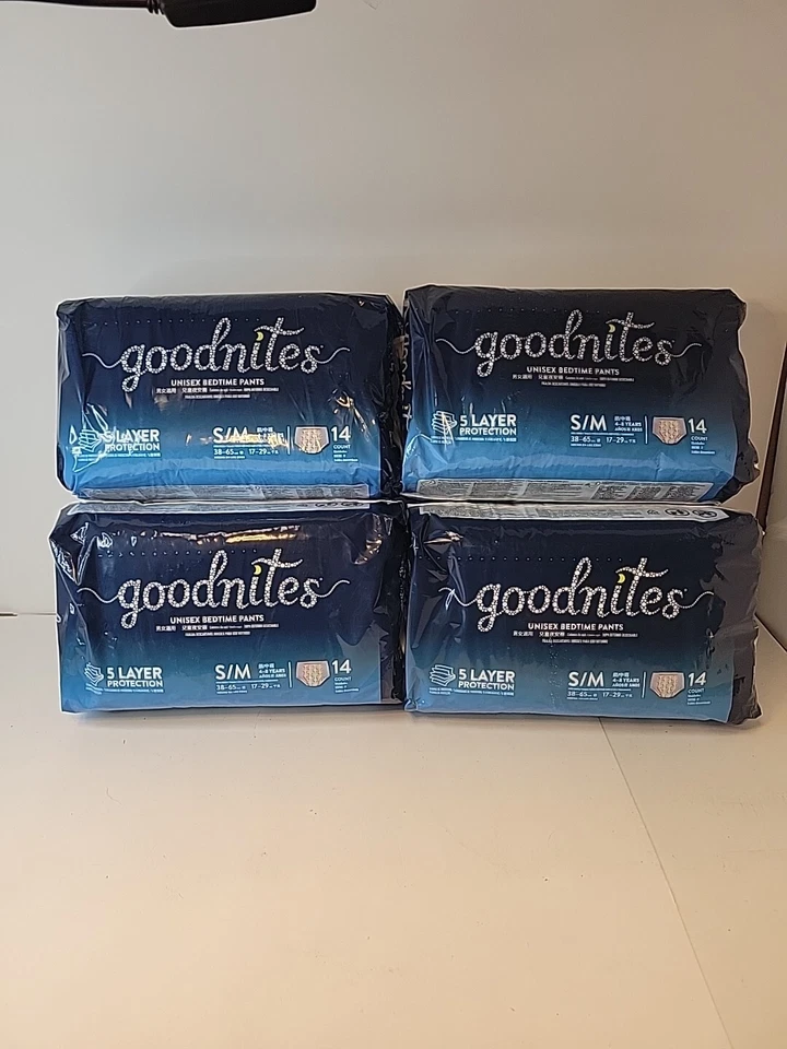 Cases GoodNites Bedtime Underwear Unisex S/m 56count Each 38-65 Lbs