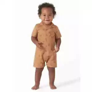 Modern Moments by Gerber Baby Boy SIZE 3-6 MO Short Sleeve Summer Poplin Romper - Picture 1 of 9
