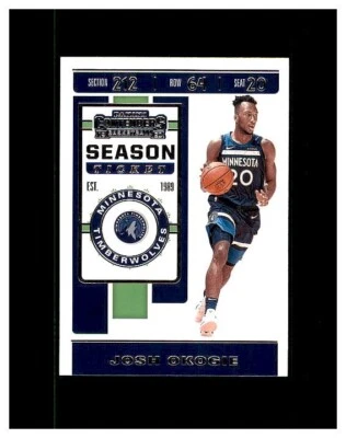 2019-20 Panini Contenders Josh Okogie Basketball Minnesota Timberwolves #52 - Image 1 of 2