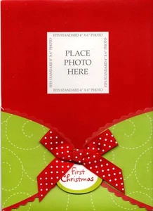 Baby's First Christmas Photo Holder Christmas Holiday Cards - Set of 12 - Picture 1 of 3
