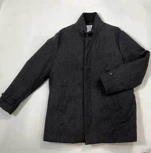 Norwegian Wool Men's Wool / Cashmere Bottoli Real Down Car Coat Jacket Sz XL EUC - Picture 1 of 24