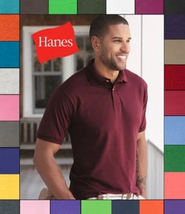 Hanes Ecosmart Trikot Sport Shirt schlicht kurzarm 5,2 Unzen 50/50 Polo 054X - Bild 1 von 13