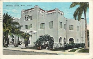 Miami Florida ~ Christliche Stuckkirche ~ Palmen ~ Postkarte 1931 - Bild 1 von 2