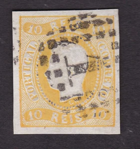 Portogallo 1866 Luis curvo 10r 4 grande margine - Foto 1 di 2