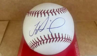 TROY PERCIVAL TIGRES ÁNGELES/TIGRES FIRMADO AUTO M.L. BÉISBOL BECKETT AUTÉNTICO Foto 1 de 2