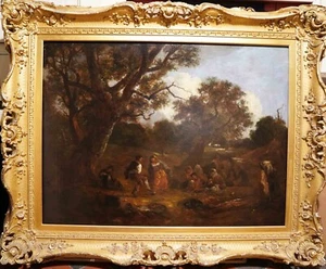 THOMAS BARKER OF BATH BRITISCH 19. JAHRHUNDERT KUNST FIGURATIVE LANDSCHAFT ÖLGEMÄLDE - Bild 1 von 13