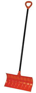 21" Roller Snow Shovel To Snow Removal- Metal Handle - Large D-Grip