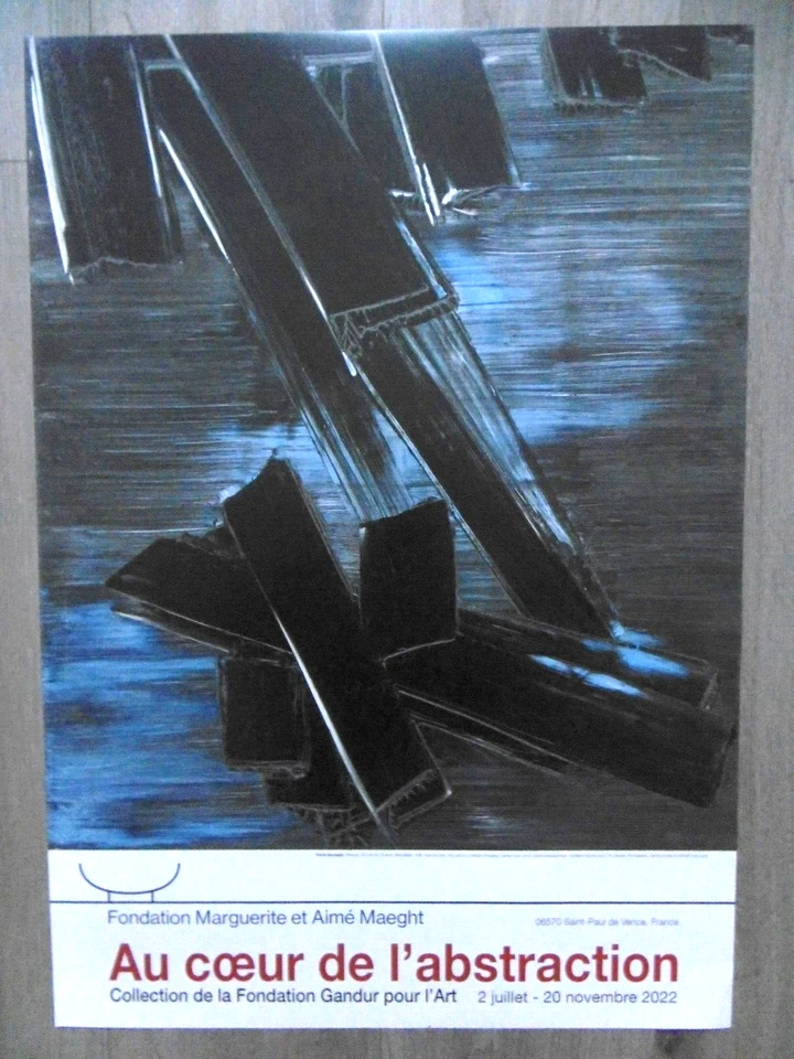 SOULAGES Pierre Affiche originale Outrenoir art abstrait abstract art Rodez 2022 - Photo 1/3