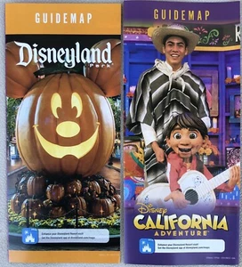 Disneyland & California Disney Guide Maps Halloween 2021 Set Pumpkin And Coco - Picture 1 of 4