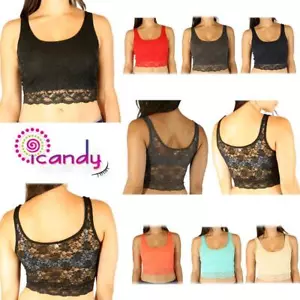 Ladies Sexy Lace Crop Top Bralette Lined Non-padded Tank - Bild 1 von 7