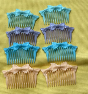 1980's Hair Side Combs with Bows - Picture 1 of 5