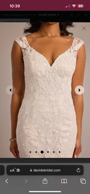 vestido de novia david’s, blanco, talla 2, nuevo Foto 1 de 3