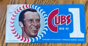 1970 Dunkin Donuts Chicago Cubs Glenn Beckert Baseball Sticker - Bild 1 von 2