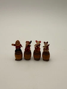 "Mini estatuillas de barril vintage - banda de ratones y gnomo 1,5"" juego pintado a mano" - Imagen 1 de 7