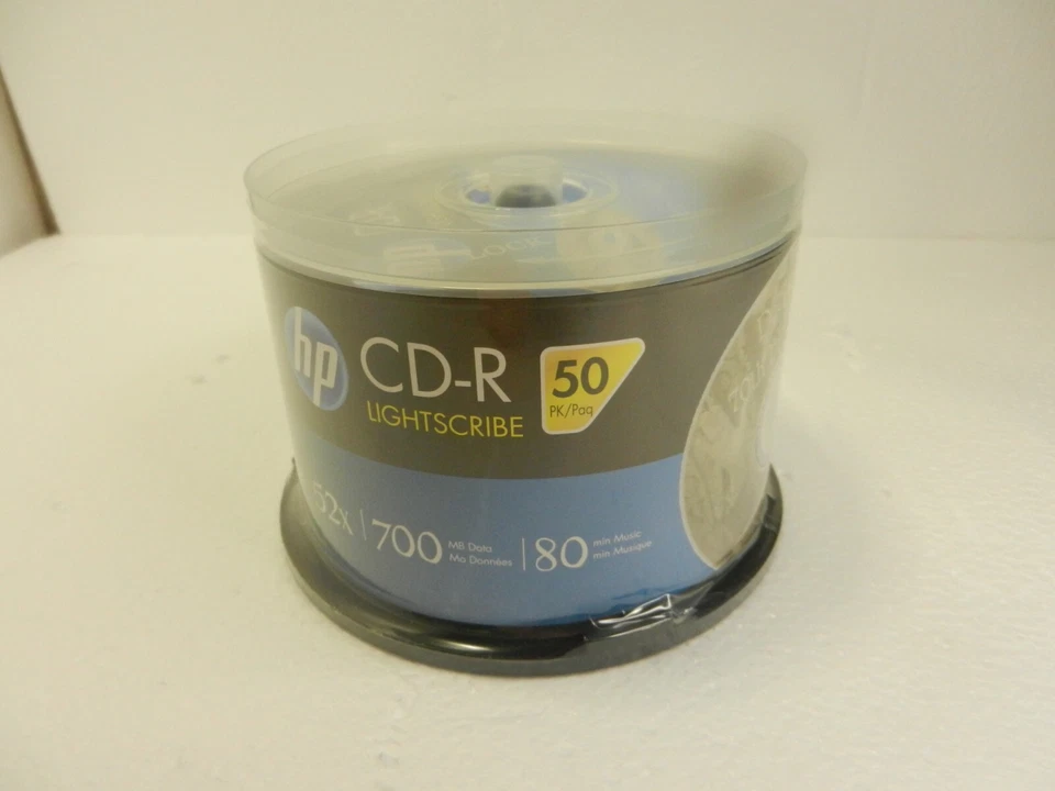 HP Cd-r Lightscribe Blank Printable Media Storage 700mb 80 Minutes 52x - 29 PK