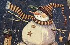 SANDI GORE EVANS “Peppermint Hills”Snowman Christmas Throw Blanket  50 x 60" NEW