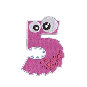 Monster Number 5 Patch Embroidered Iron-on/Sew-on Applique Vest Jacket Clothing - Picture 1 of 12